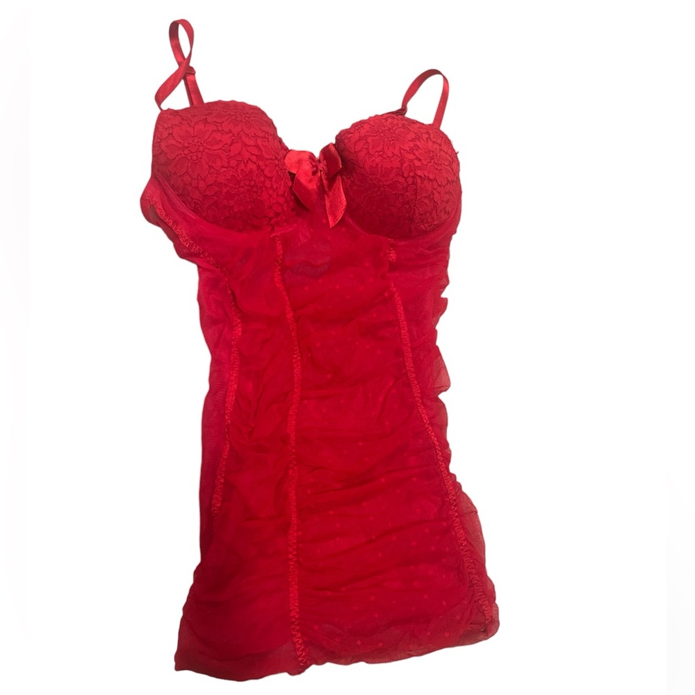 Nature Intimates red lace lingerie